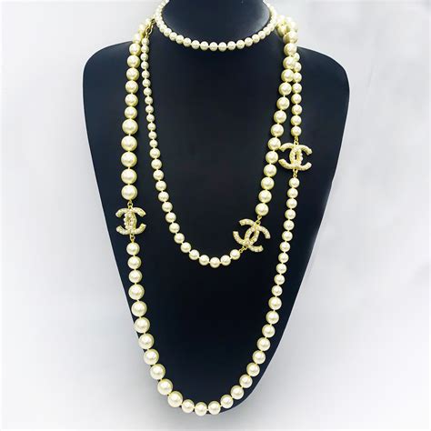 chanel black and grey pearl necklace|Chanel pearl necklace price list.